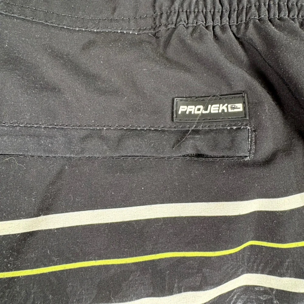 Projek Raw Swim Trunks Mens XL‎ Black Gray Ombre Floral Stripe Board Shorts